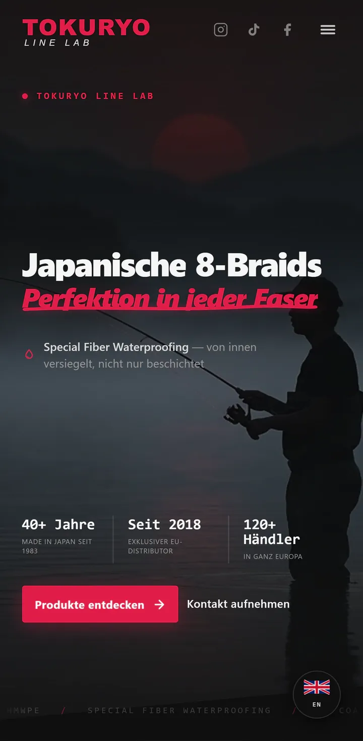 Mobilansicht der Webseite Tokuryo Line Lab