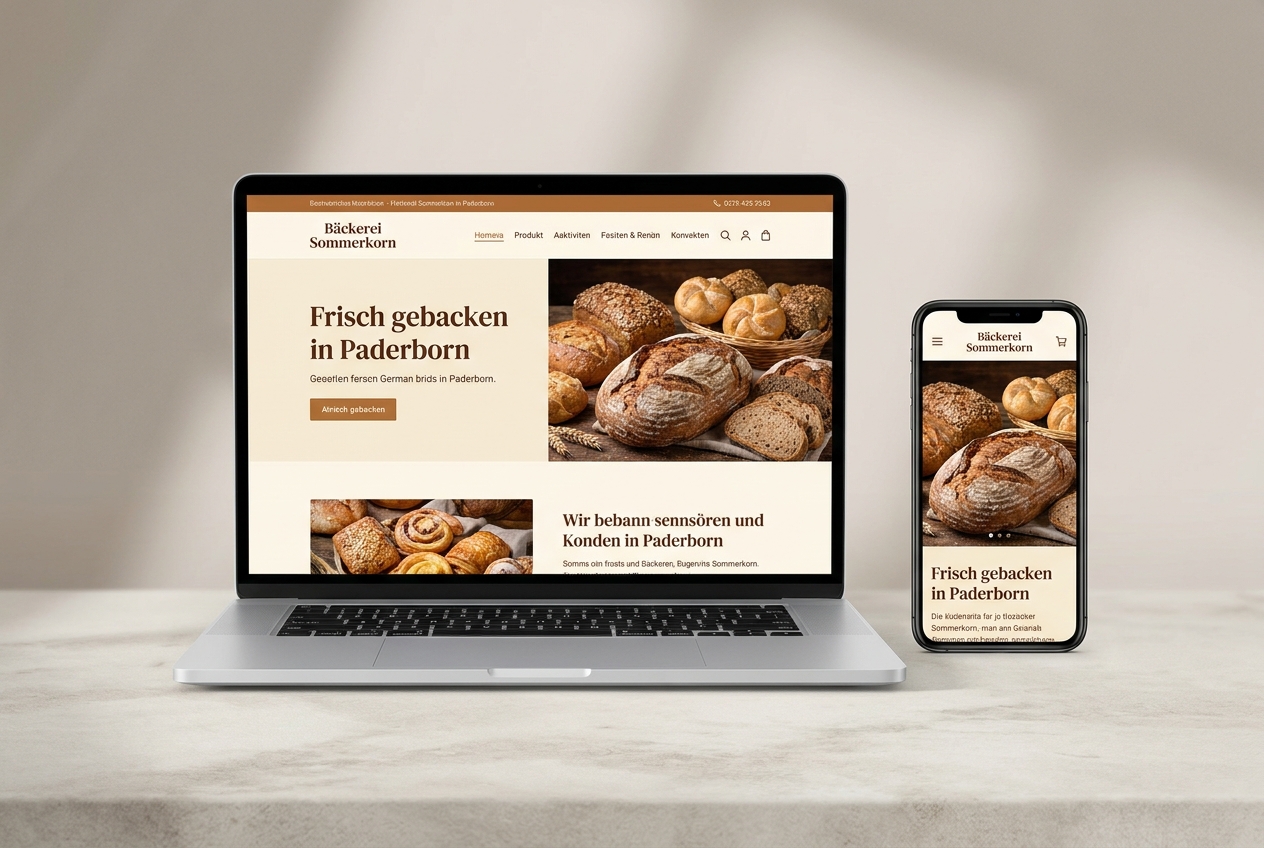 Webseite für Bäckerei Sommerkorn